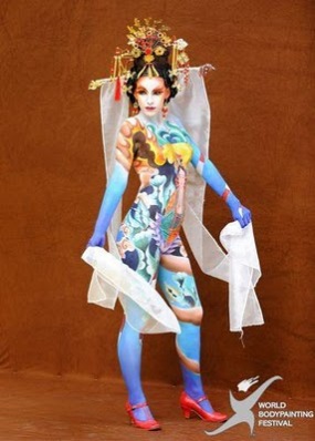 Chinese Cultural Dresses Body Painting